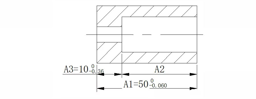 Augšējā novirze ir -0.06-(-0.36) = + 0.30 mm